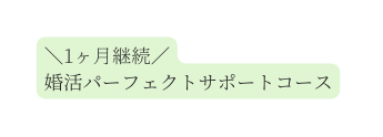 1ヶ月継続 婚活パーフェクトサポートコース